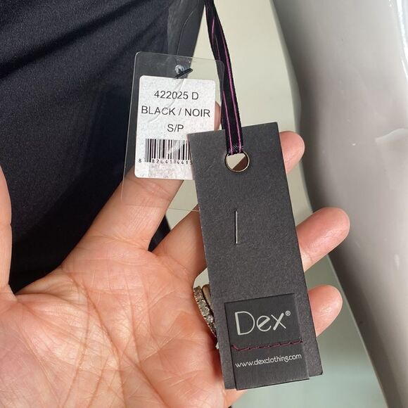 NWT Dex LBD Black Pleated Rushed Dress - Picture 7 of 16